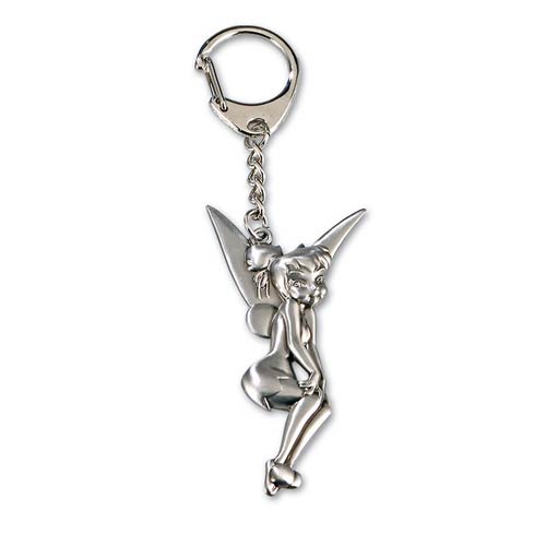 Peter Pan Tinker Bell Hands On Knees Pewter Key Chain